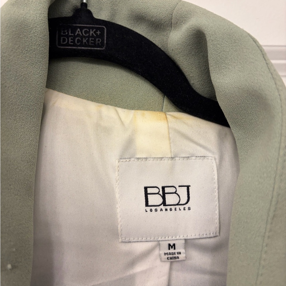 BBJ LA | Lined Open Blazer Jacket | Sage Green - Picture 3 of 6